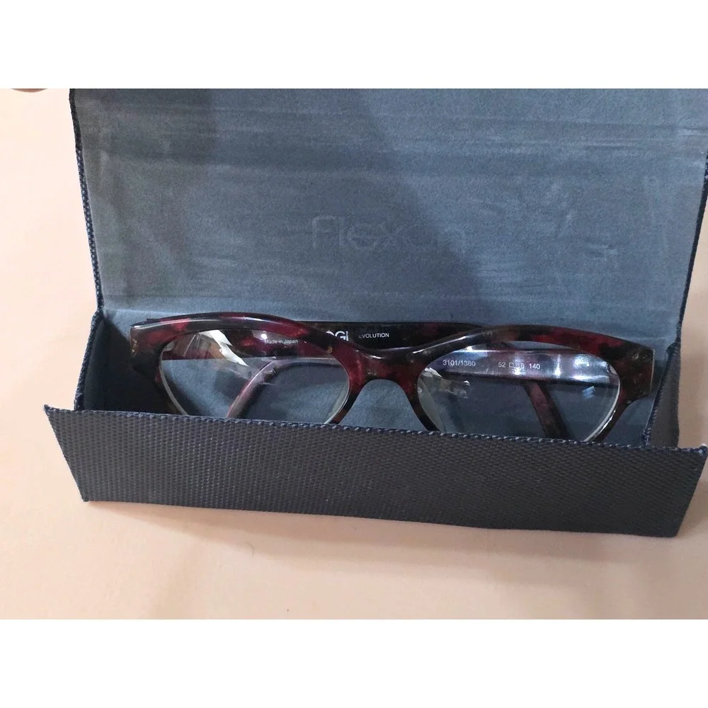 OGI Evolution 3101 1380 Cat Eye Eyeglasse Tortoise Burgundy Japan 52-16-140 Case